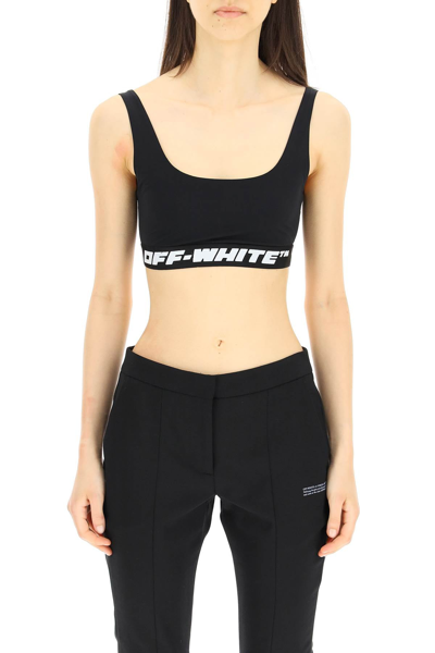 Shop Off-white Athl Logo Band Bra In Black