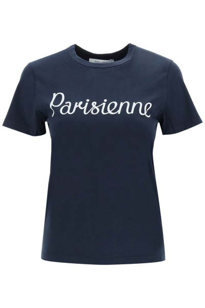 Shop Maison Kitsuné Maison Kitsune Parisienne T-shirt In Blue