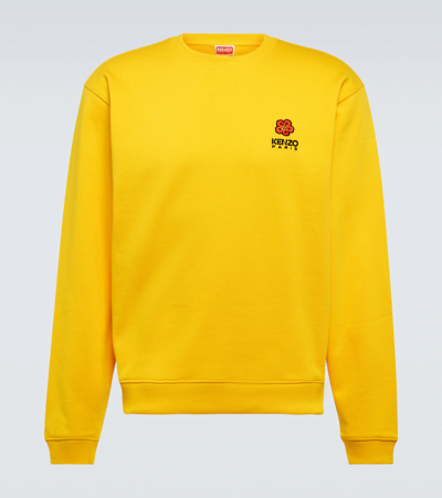 Shop Kenzo Logo Cotton Jersey Sweatshirt In Golden Yellow
