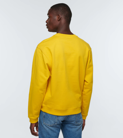 Shop Kenzo Logo Cotton Jersey Sweatshirt In Golden Yellow