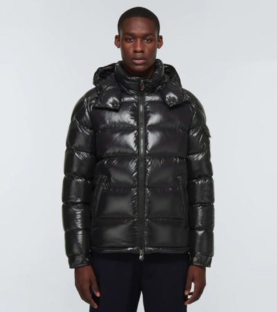 Maya Lacquered Down Jacket In Black