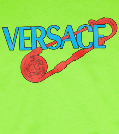 Shop Versace Printed Cotton Jersey T-shirt In Acid+multicolor