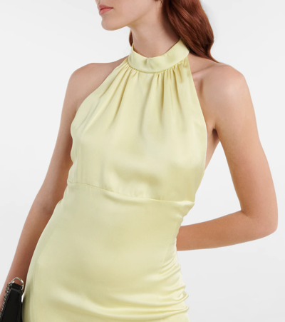 Shop Givenchy Halterneck Satin Gown In Lemonade Yellow