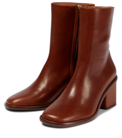 Shop Chloé Meganne Leather Ankle Boots In Brown