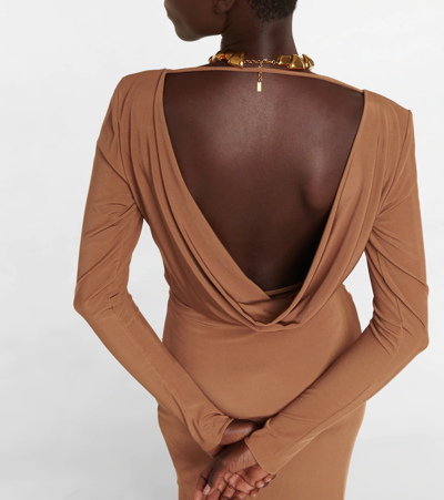 Shop Tom Ford Draped Jersey Gown In Parfait