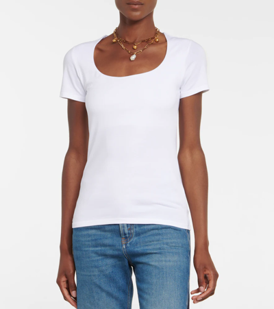 Shop Dorothee Schumacher All Time Favorites Cotton-blend T-shirt In Camellia White