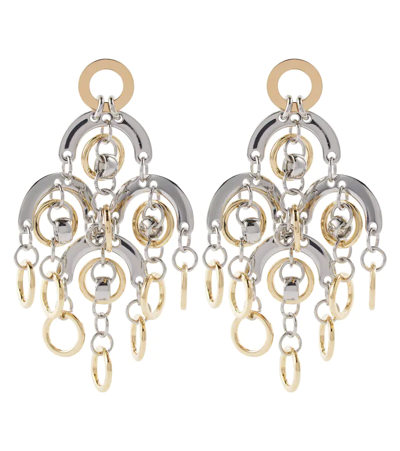 Shop Paco Rabanne Sphere Earrings In Silver / Gold