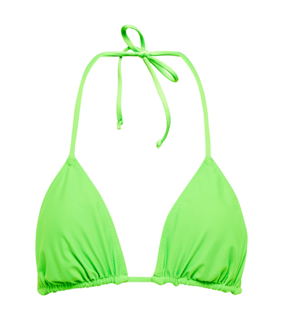 Shop Ganni Bikini Top In Lime Popsicle