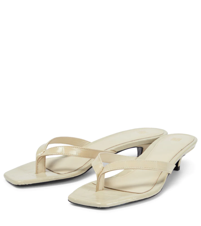 Shop Totême Croc-effect Leather Thong Sandals In Sand Croco