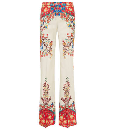 Shop Etro High-rise Printed Pants In Bianco