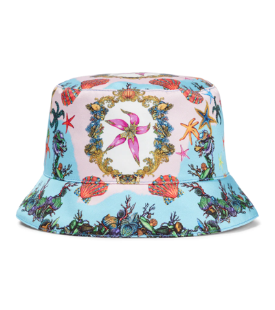 Shop Versace Trésor De La Mer Bucket Hat In Yellow+multicolor