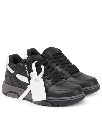 Shop Off-white Out Of Office Leather Sneakers In Black White