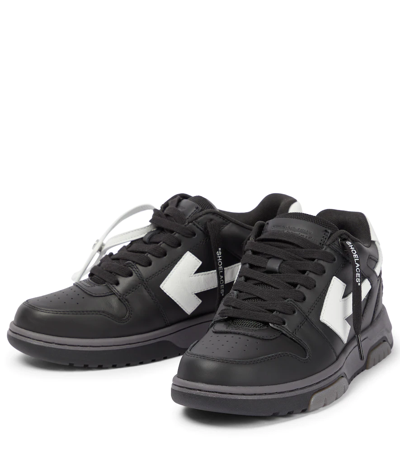 Shop Off-white Out Of Office Leather Sneakers In Black White