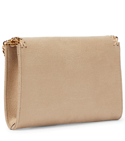Shop Stella Mccartney Falabella Mini Shoulder Bag In Buttercream