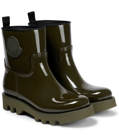 Shop Moncler Ginette Rain Boots In Khaki