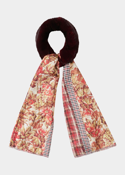 Pierre-louis Mascia Floral Plaid Orylag Fur Hair Tie In 503803/101 |  ModeSens