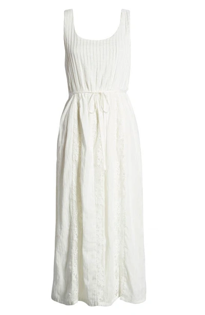 Adelyn Rae Vivian Lace Cotton-voile Midi Dress In White