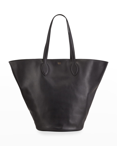 Shop Khaite Osa Leather Medium Tote Bag In Black