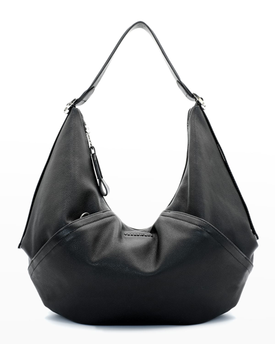 Shop Transience Hammock Slouchy Leather Shoulder Bag In Black Pebble Leat