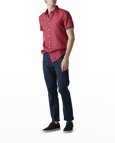 Shop Rodd & Gunn Men's Ellerslie Solid Linen Sport Shirt In Plum