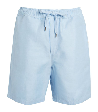 Shop Derek Rose Linen Shorts In Blue