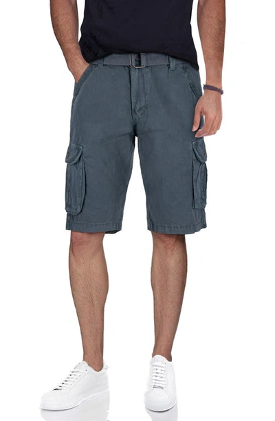 X-ray Belted Twill Trim Cargo Shorts In Steel