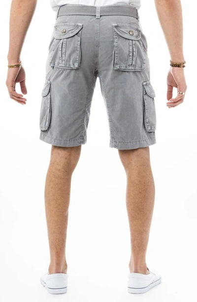 X-ray Belted Twill Trim Cargo Shorts In Slate Grey