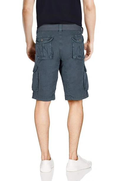 X-ray Belted Twill Trim Cargo Shorts In Steel