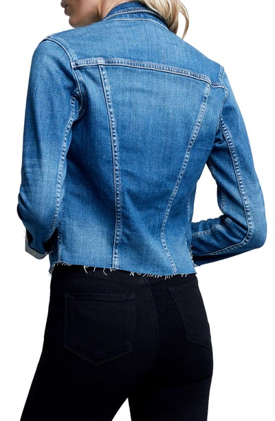 Shop L Agence Janelle Raw Cut Slim Denim Jacket In Shasta