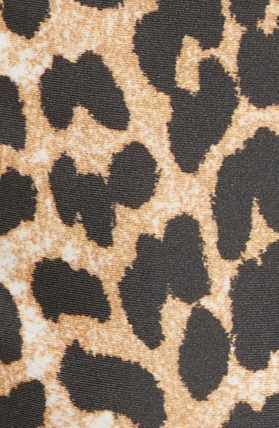 Shop Ganni Core Side Tie Bikini Bottoms In Leopard