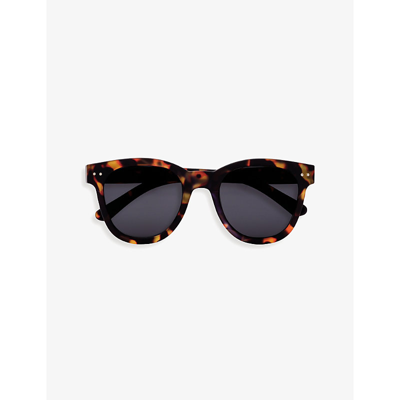 Shop Izipizi Men's Sun #n Tortoiseshell Trapeze-frame Sunglasses