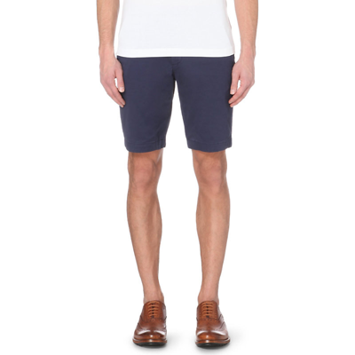 Shop Ted Baker Cotton Chino Shorts In Dark Blue
