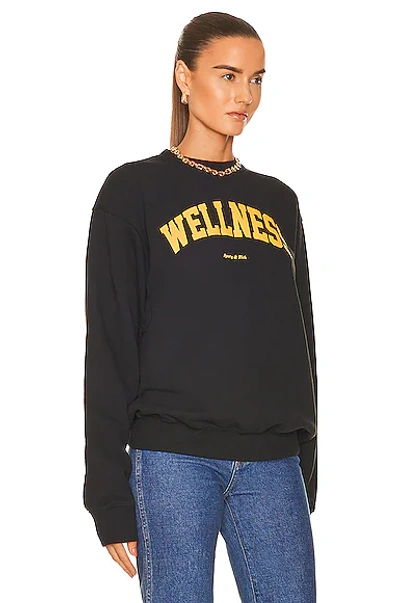 Shop Sporty And Rich Wellness Ivy Crewneck Sweatshirt In Black & Yellow