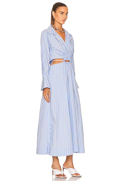 Shop Jonathan Simkhai Alex Midi Dress In Classic Blue Stripe