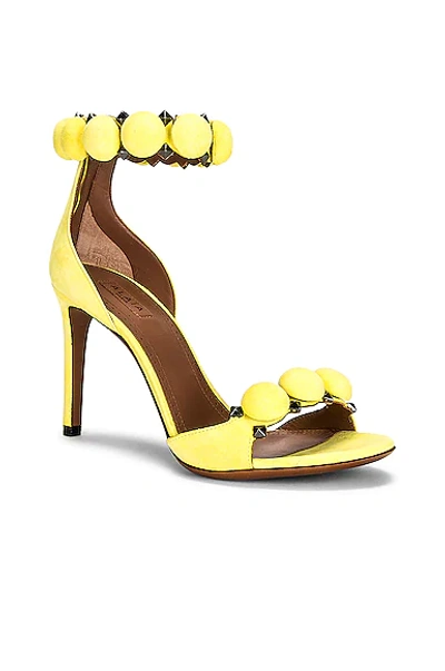 Shop Alaïa La Bombe 90 Sandal In Jaune Citron