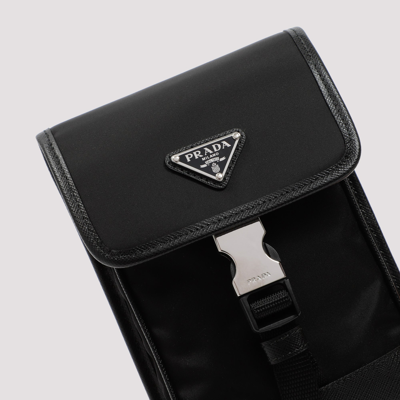 Shop Prada Phone Holder Smallleathergoods In Black