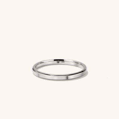 Shop Mejuri 2mm Smooth Band White Gold In Silver
