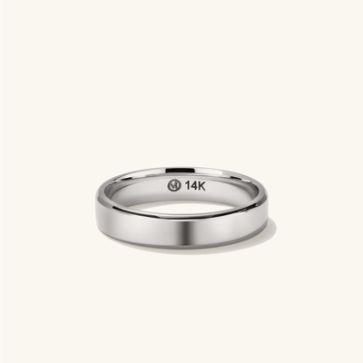 Shop Mejuri 4mm Smooth Band White Gold In Silver