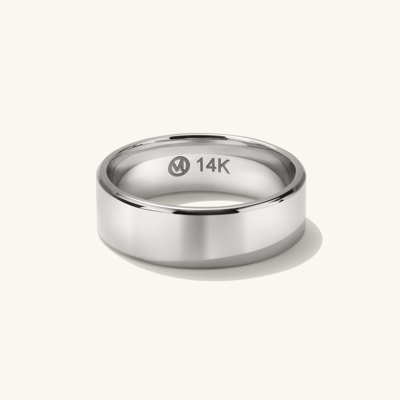 Shop Mejuri 6mm Smooth Band White Gold In Silver