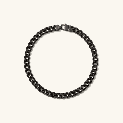 Shop Mejuri Curb Chain Bracelet Black Titanium