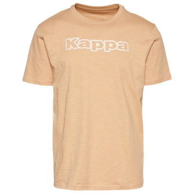 Shop Kappa Mens  Logo Cabal T-shirt In Tan/wheat