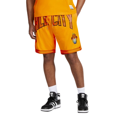 Shop All City By Just Don Mens  Hardwood Basketball Shorts In Tumeric/orange