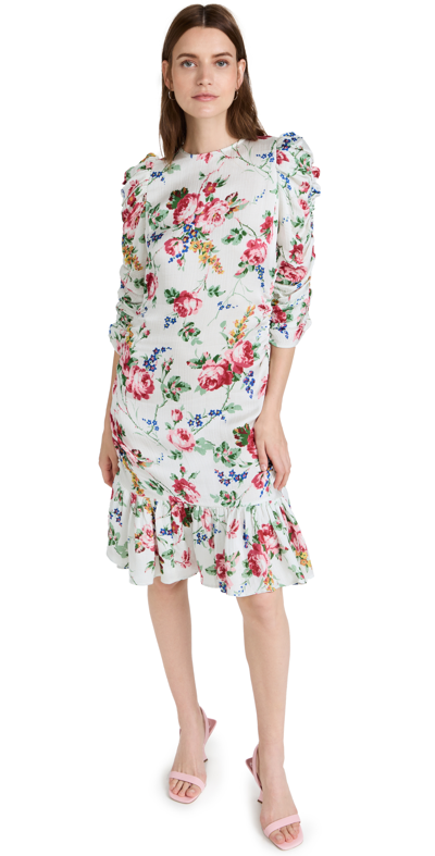 Shop Bytimo Bubble Ruching Dress In Flora