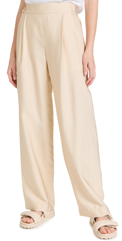 Shop Vince Straight Leg Pull On Pants In Pale Sand