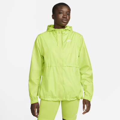 Shop Nike Sportswear Essential Repel Women's Woven Jacket In Atomic Green,white