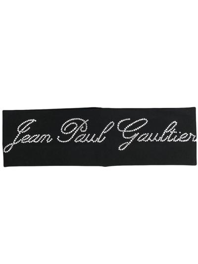 Shop Jean Paul Gaultier Hair Band With Strass Woman Black In Polyamide
