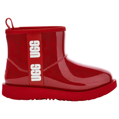 Shop Ugg Girls  Classic Mini Clear In Red/red