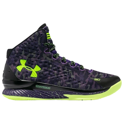 Shop Under Armour Mens  Curry 1 Retro In Black/purple/yellow