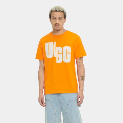 Shop Ugg Mens  Oversized Logo T-shirt In Orange