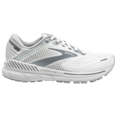 Shop Brooks Womens  Adrenaline Gts 22 In White/oyster/primer Grey